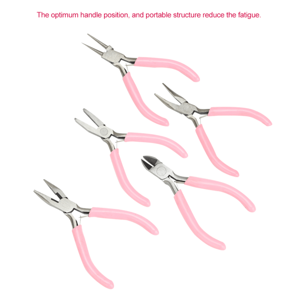 5 kpl Mini vaaleanpunainen 4 tuuman metallipihdit, leikkurisarja set korujen askartelutyökalu