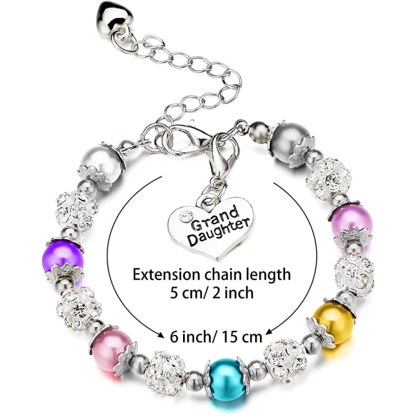 Hjerte Charm Armbånd Imitation Pearl Beaded Armbånd Klar Rhinestone Crystal Ball Hånd smykker