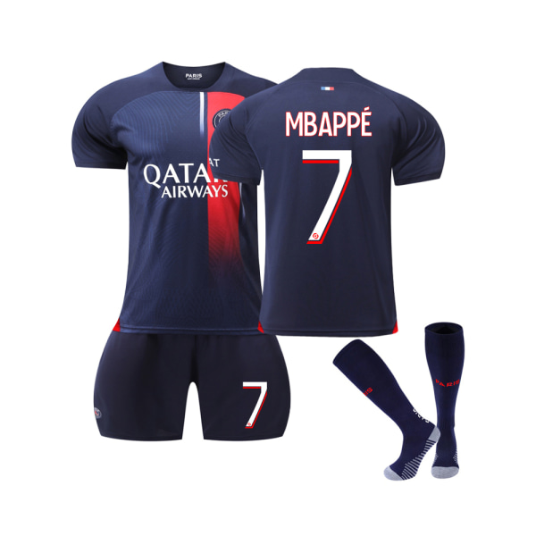 23-24 hjemmefodboldtrøje til børn, Mbappe nr. 7, størrelse M (170-175 cm) M(170-175cm)