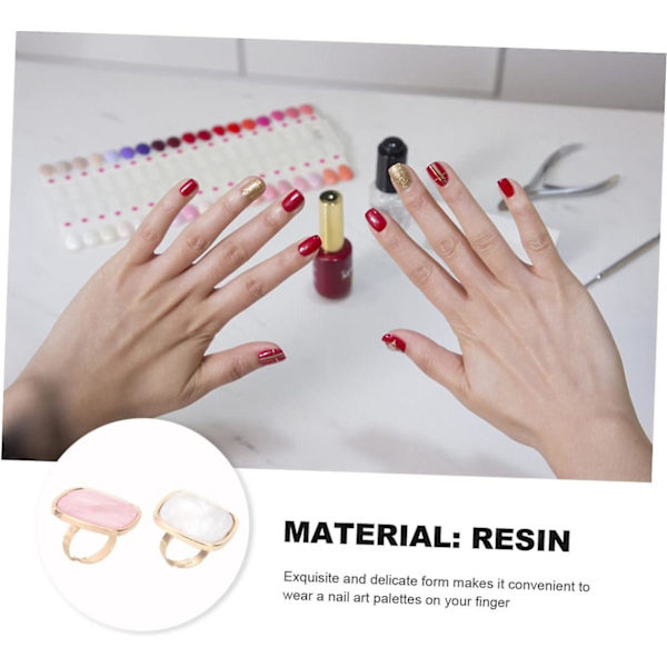 Mini Marmor Nagellack Palett - Rosa, 3x3cm, 2st