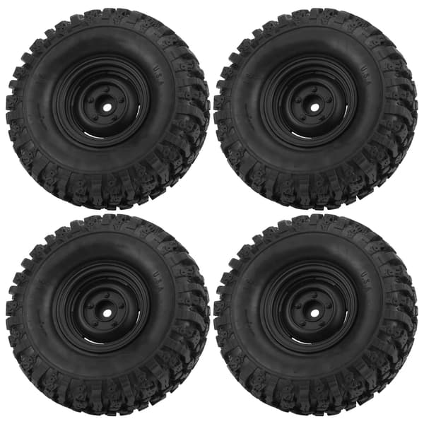 4 stk. 1,9 tommer RC Crawler-hjul med aluminiumslegeringsnav til 1/10 RC Crawler, sort