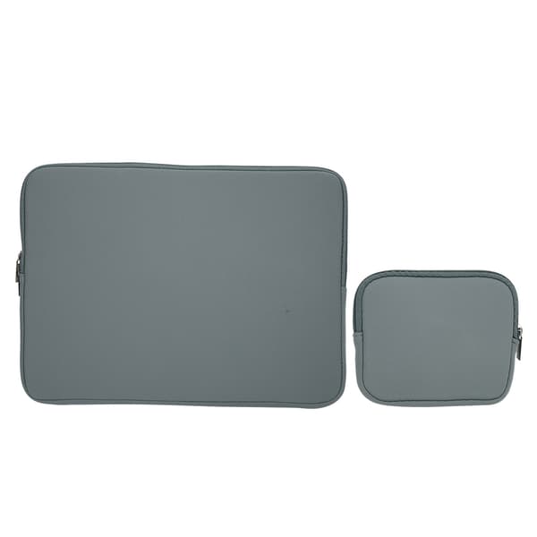 Solid Farge Laptop Sleeve Notebook Håndveske Bæreveske Glidelås Strømforsyningsveske Grå 15.6 Tommer
