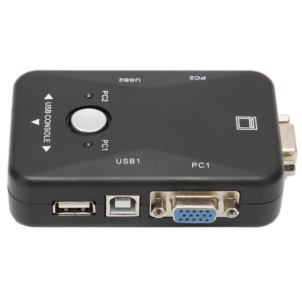 USB 2.0 KVM-bryter 1920x1440 2-port dobbel skjerm KVM-bryter for WIN95 98 98SE 2000 ME XP