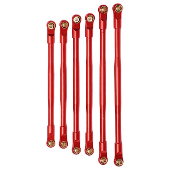 6 kpl RC-auton metalliset vetovarret, kulutusta kestävät metalliset jousitusvarret Axial RBX10 1/10 RC-kローラutolle, punainen
