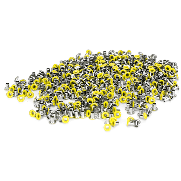 500 st mässingsöljetter 2 mm innerhål färgglada öljetter kit för kläder skor väska DIY hantverk gul