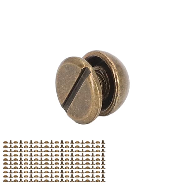 8 mm 100 sett lærnagler sett bærbare små runde soppformede hardlegering galvaniserte dekorative lærnagler bronse