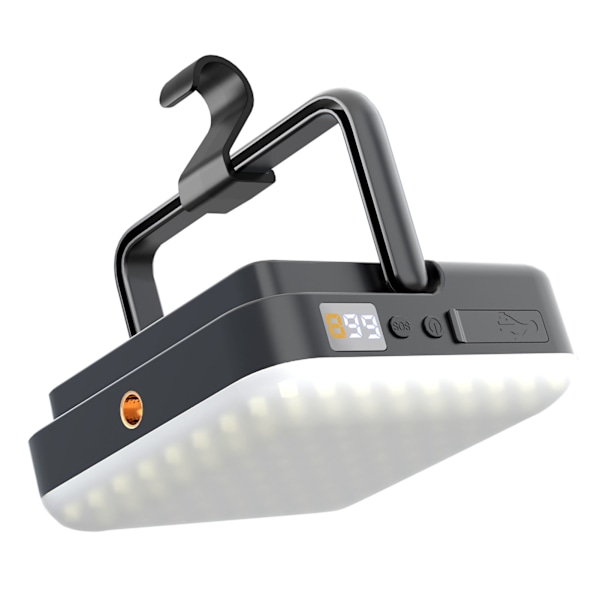 Vattentät uppladdningsbar LED-campinglampa för utomhusbruk, magnetisk nattlampa, svart