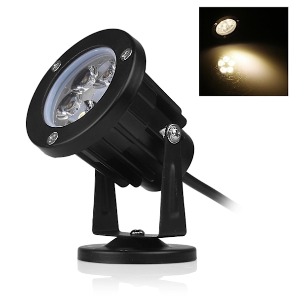 2 KPL Ulkovalaisimet Jalustalla 5W IP65 Vedenpitävä Säädettävä Valonheitin Led Spottivalo Puutarhavalaisin, Musta, 7.4*7.4*11.2cm