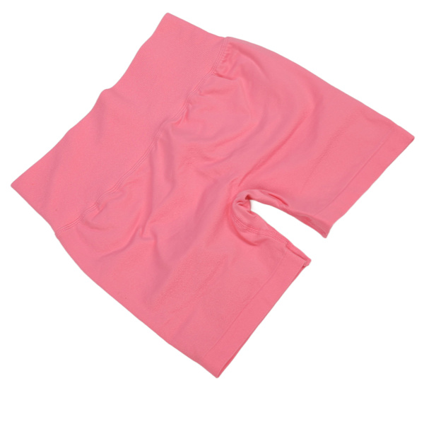 Hög midja Höftlyft Yoga Shorts Dam Mjuk Andas Magkontroll Atletisk Löpning Workout Shorts Rosa L