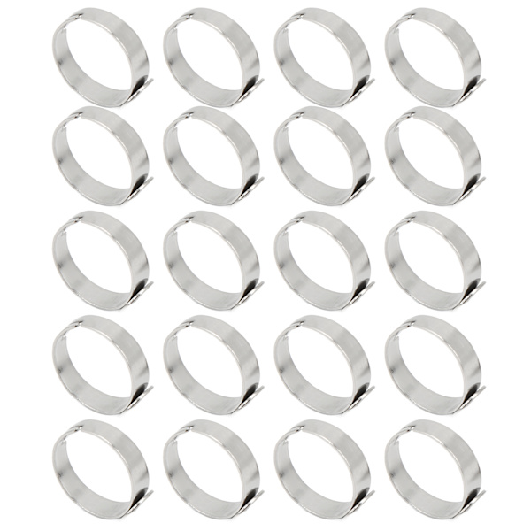 20 STK Blank Ring 8mm Justerbar Rustfrit Stål DIY Flad Ringbase til DIY Ringe DIY Smykker