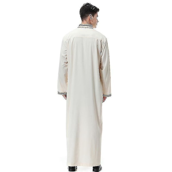 Islamsk lang kappe for menn Dubai arabisk Thobe Kaftan XL beige