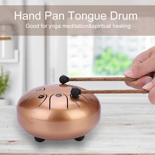 Perfekt kvalitet Hand Pan Handpan Tongue Tank Drum 5,5 tommer perkusjon (gull)