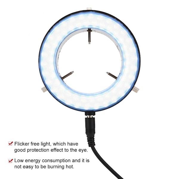 Ringlys stereomikroskoplampe for reparasjon av smykker (EU 220V)