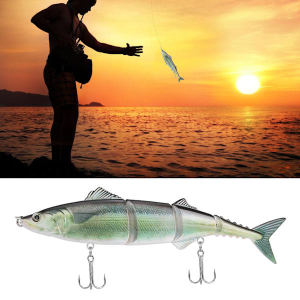 Fiskelokkemiddel med flere segmenter og trekrog Havfiskegrej 20 cm