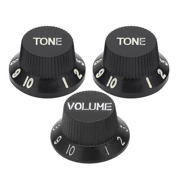 3st Gitarrkontrollknapp 1 Volym 2 Ton Passar Topp ABS Set Kit Instrument Tillbehör Ersättning Svart