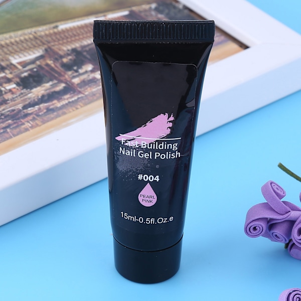 UV-gel för smärtfri nagelbyggare, förlängning, akrylnaglar, UV-tips, lim, nakenrosa