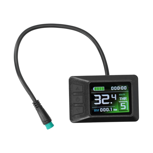 24V/36V/48V LCD7C färgskärm Instrument elcykelbatteridisplay med vattentät kontakt