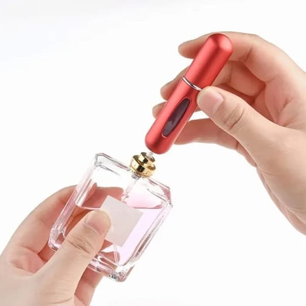 4 stk. 5 ml parfumeatomizer genopfyldelig bærbar parfumesprayflaske til rejser Pink Blå Sort Sølv