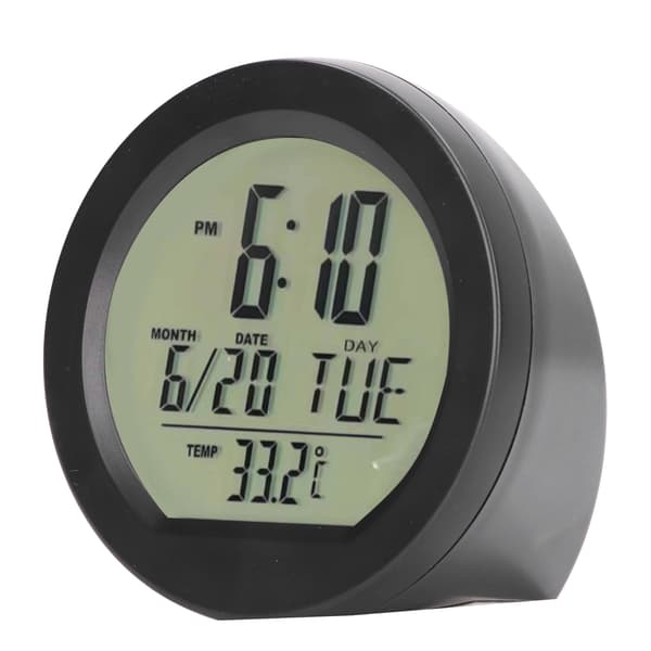 Bil Digital Temperatur Instrumentbräda Klocka Soldriven Automatisk Mini Bil Digital Termometer Klocka