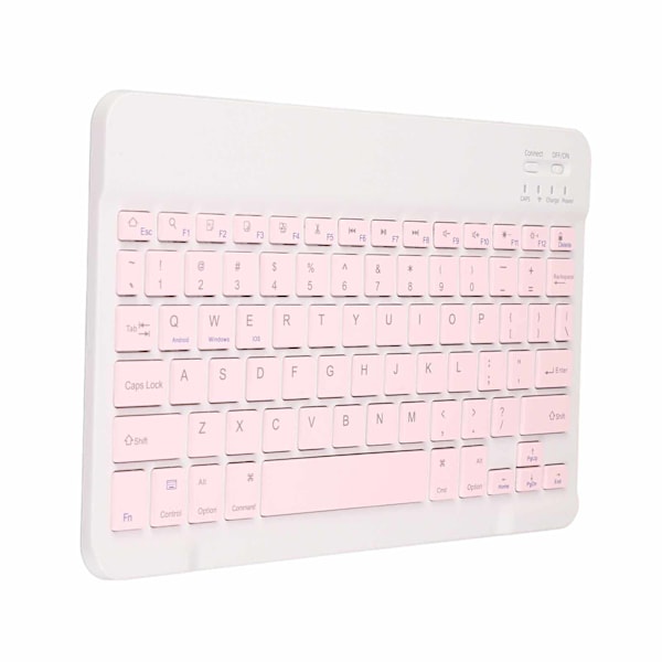 Mini trådløst tastatur 10 tommer ultratyndt behageligt præcist skrive saks struktur bærbart tastatur pink