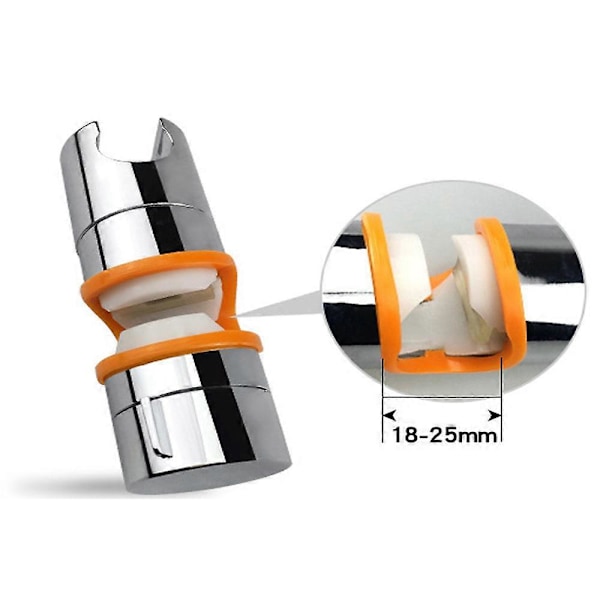 1 stk. (orange) Bruseholder 18-25 mm ABS Justerbar Udskiftning Håndbruser Skinne Hoved Slider Holder Beslag Krom, til Badeværelse