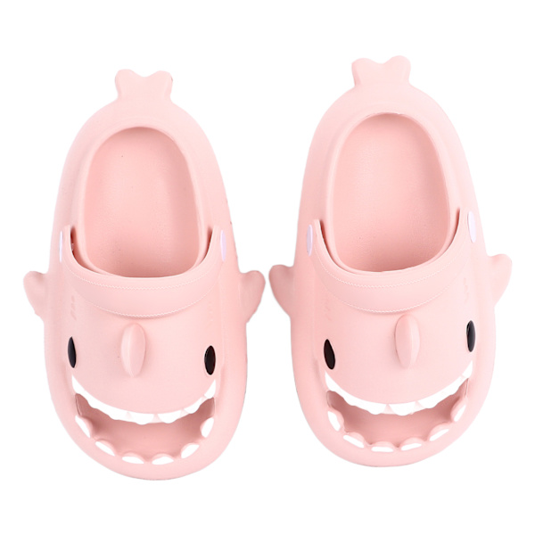 Barn Haifjärdal Sandaler Hushåll Öppen Tå Halkfria Småbarns Duschslippers Cartoon Sandaler Peachy Beige Inner Längd 14cm