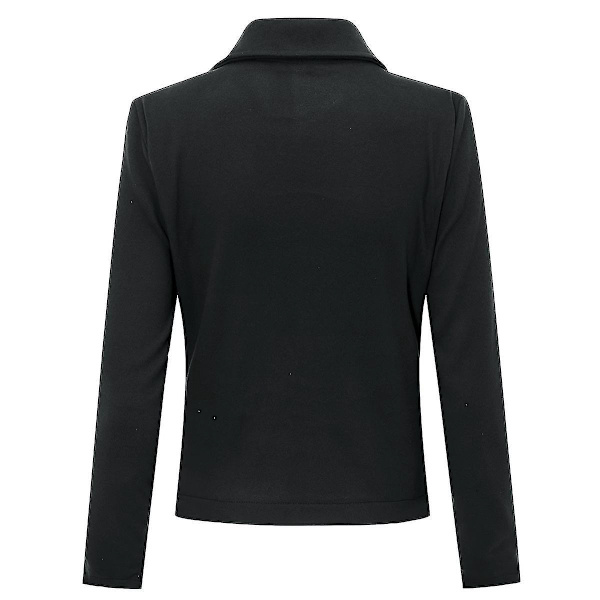 Retro Sort Slim Fit Punk Jakke til Kvinder