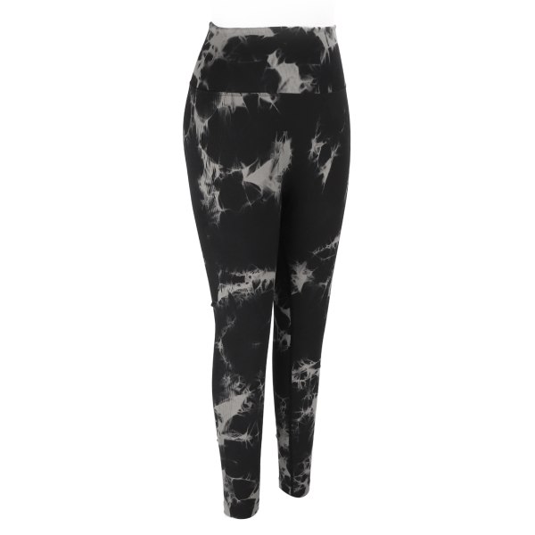 Tie Dye Leggings Sømløs høy midje Elastisk Svart Hurtigtørrende Myk Pustende Yoga Leggings for kvinner L