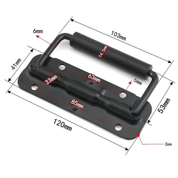 Svart fällbart case med 2 handtag (122 mm)