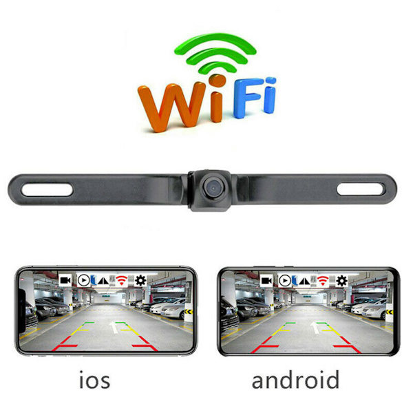 170° WiFi auton rekisterikilven kehys langaton varmuuskopiointi peruutuskamera
