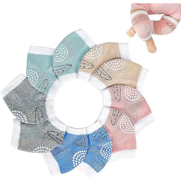 Baby Kryp-Knäskydd - Unisex Halkskyddande Benvärmare (5 Par)