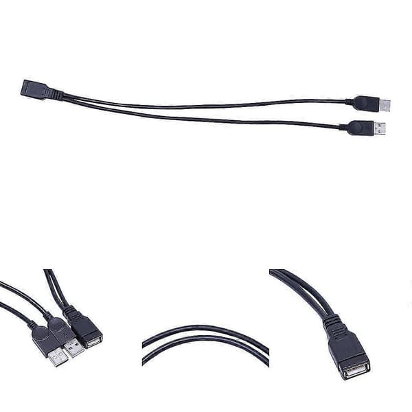 USB A Hona Till Dubbel Hane Adapter, Typ A Laddarkabel Dubbel Tvådelare