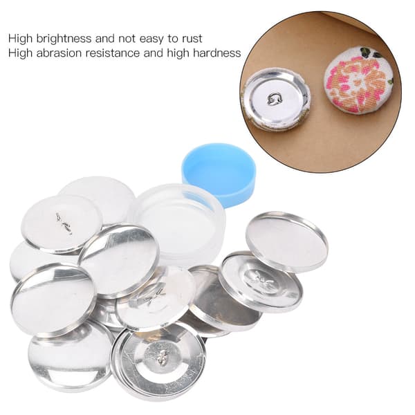 Stoffpose Dekk Knapper Kit Rund Knapp Base DIY Håndlaget Håndverk Spenne Verktøy 40MM