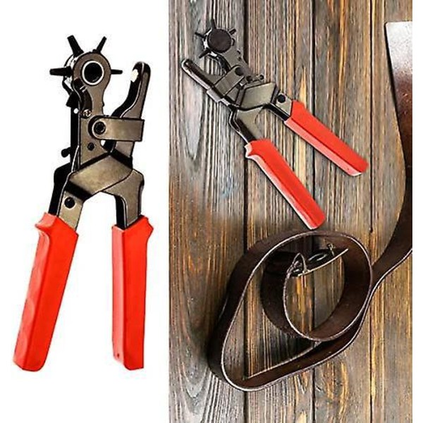 Rostfria tänger / håltänger för bälten med gummihandtag