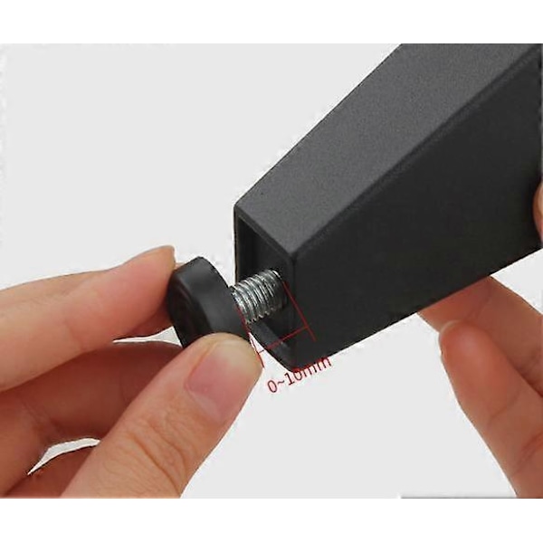 Sort (80 mm) 4 stk. Justerbare møbelfødder Køkkenben Bordplade Bar TV Skrivebordsben, Møbelfødder i aluminiumslegering, til sofabordsskab