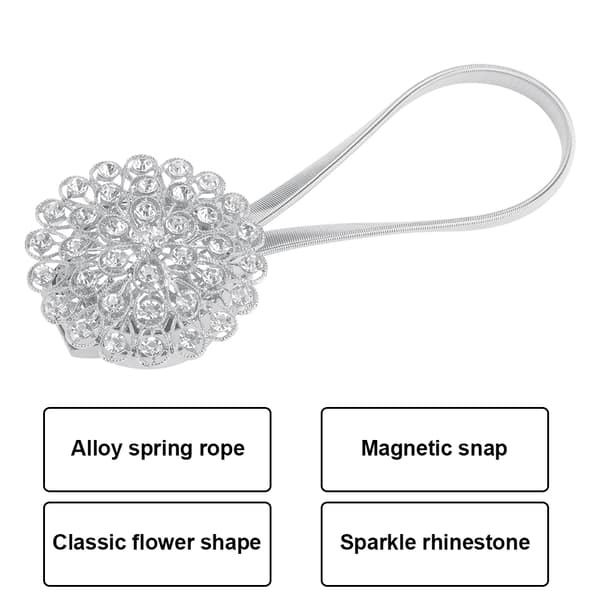 Magnetisk vindusgardin Tieback Justerbar krystallspenneholder Holdback Hjemmeinnredning #2