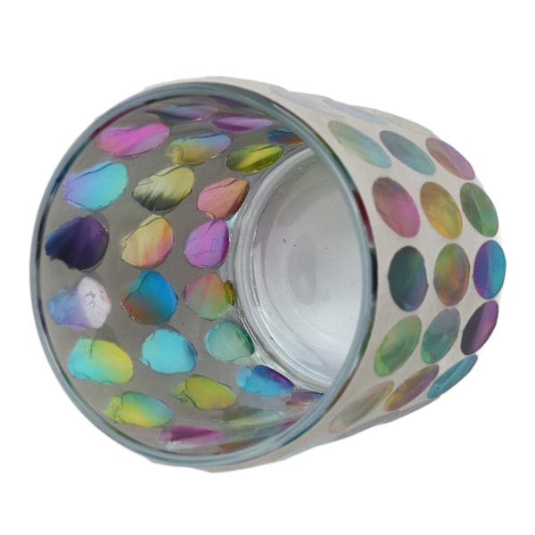 Mosaik Tealight-hållare Färgglad Glasmosaik Stil Levande Lyster Glas Ljusstake för Sovrum Kontor Bar