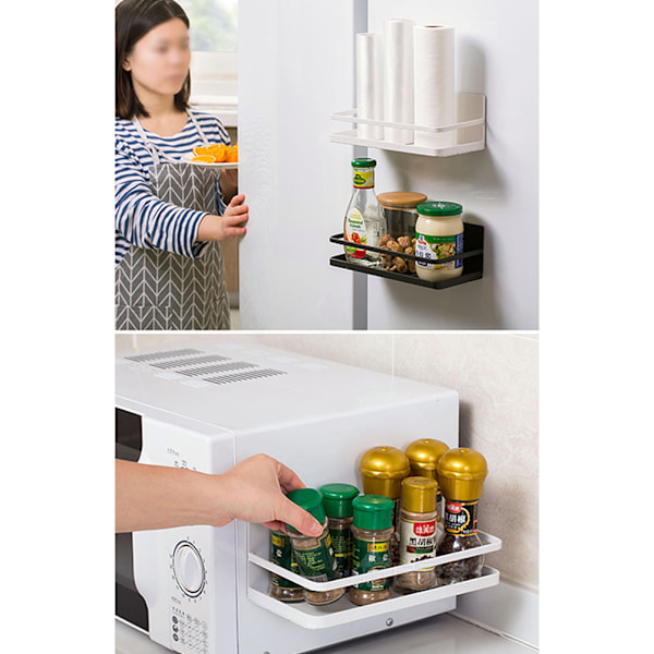 Magnetisk kryddhylla Organizer Enkelsidig Magnetisk kylskåpskryddförvaring Magnet Hylla