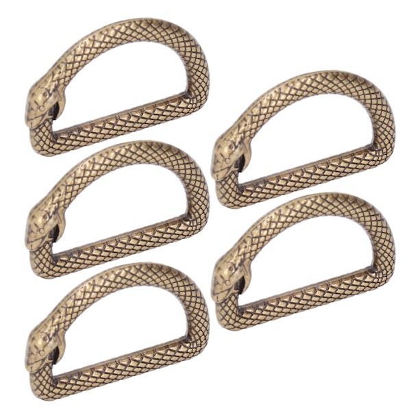 5 stk. D-ringe i zinklegering - Stærke, holdbare, multifunktionelle og brede anvendelsesmuligheder - Metal D-ringe til taske, rygsæk, bælte - Bronze