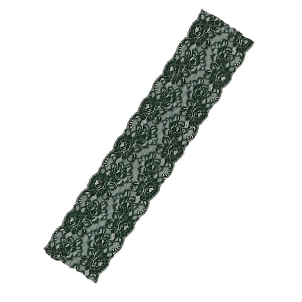 Spetsband i spets 7,9 tum bred 10 yards lång hudvänlig livfull färg mjuk hållbar flersyftes syband för DIY-hantverk Svartgrön