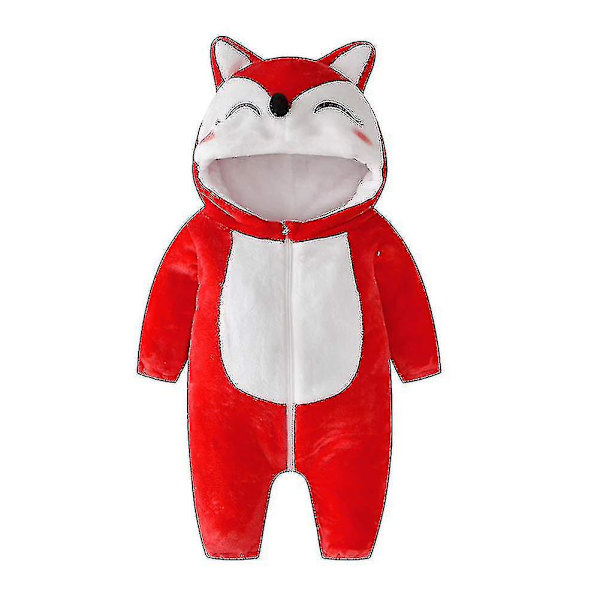 Toddler Dinosaur Onesie -asu lapsille | Ihastuttava eläinasu huppari | Halloween 3-6 kuukautta | Punainen kettu