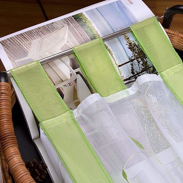 Grøn, 120cmx140cm Vinduesgardin Broderi Romerske Gardiner Tynde Gardiner Dekoration Para Soveværelse Altan Køkken