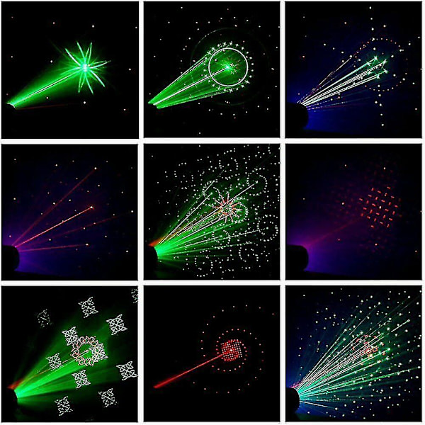 RGB LED Klubb Fest DJ KTV Disco Lys Projektor - 480 Mønster UV Strobe Laser Scenelys med Fjernkontroll og USB Strøm