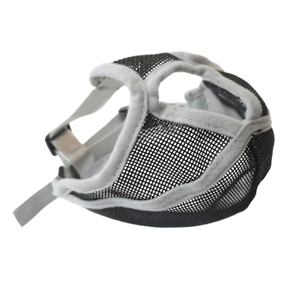 Breathable Mesh Adjustable Muzzle for French Bulldog and Pug XL Grey