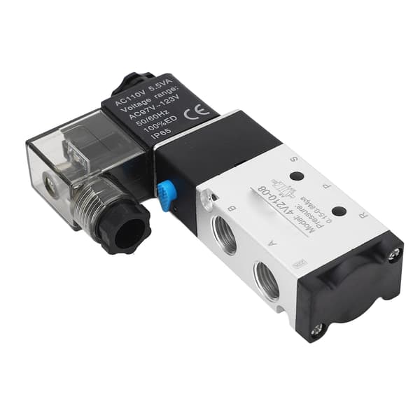 4V210-08 Elektrisk Solenoidventil 2 Posisjon 5 Veis Sylinderkontroll Reverseringsventil Pneumatisk Luftventil AC110V