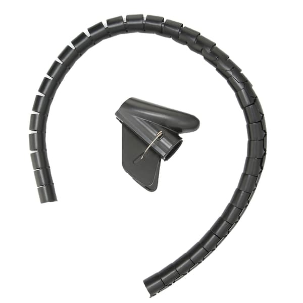Kabelskydd Organizer Spiral Kabelhantering Lindningsrör Öppen Typ med Klämma 10 meter SvartDia16mm