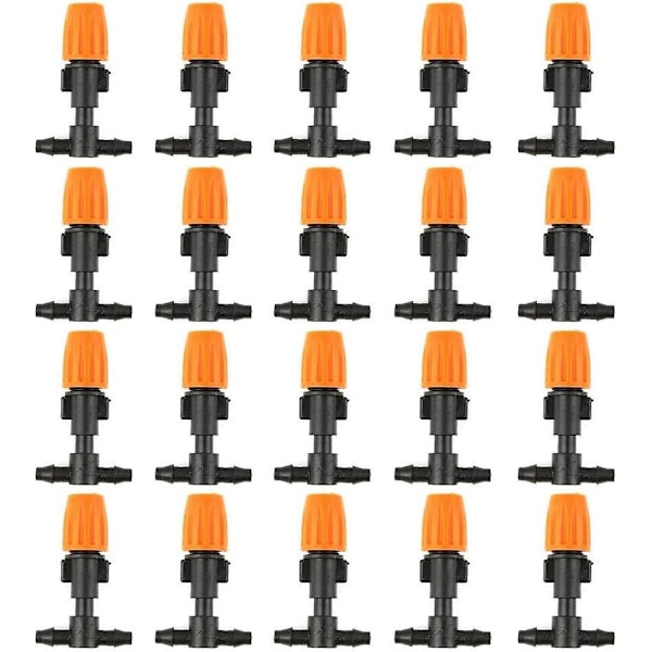 20 Stykker Orange Sprinklerhoveder Dyse og T-stykker Passer til Slange til Blomsterbed Grøntsagshave Hjem & Have Tågevanding