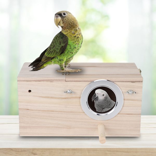 Træ Holdbare Fugle Rede Box Cockatiels Bird Breeding Box House Decoration