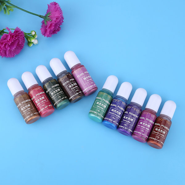 10 färger 10g epoxi UV-harts Färgfärg Färgämne Pigment Gör-det-själv-konsthantverk (#B)
