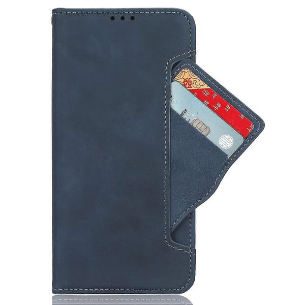 For HTC U23 Pro 5G Phone Case in PU Leather with Multiple Card Slots and Stand Wallet Blue